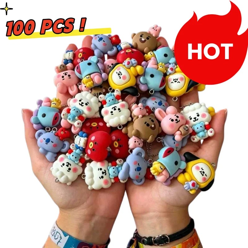 Resin Art Diy Kit - 7 шт. смоляных мультяшных шармов BT21