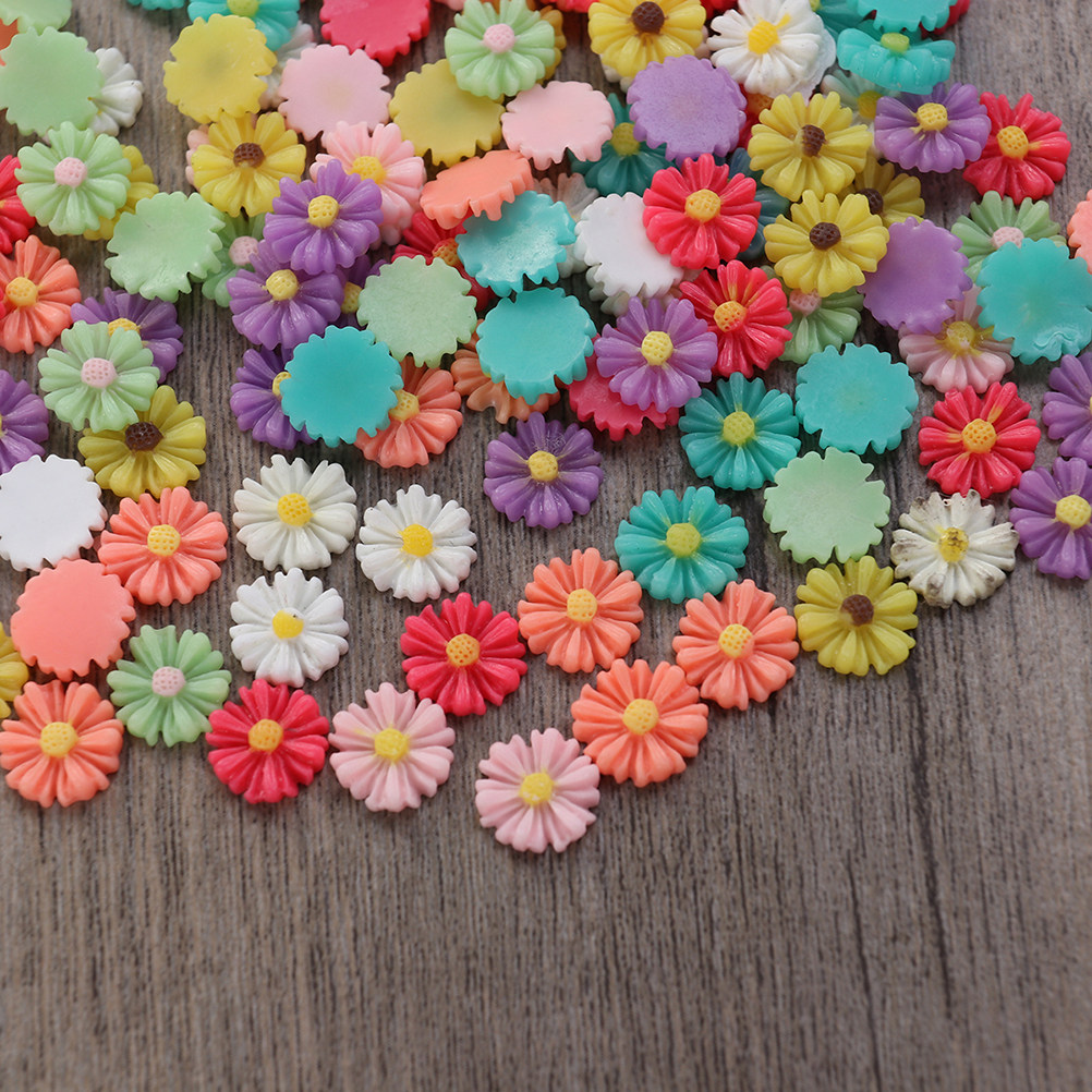 Resin Art With Flowers - 200 шт. 13 мм кабошоны в