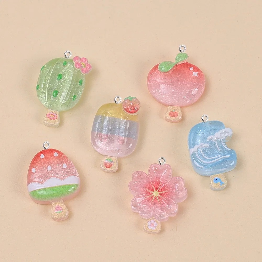 Resin Art With Flowers - 10 шт. милых летних подвесок из