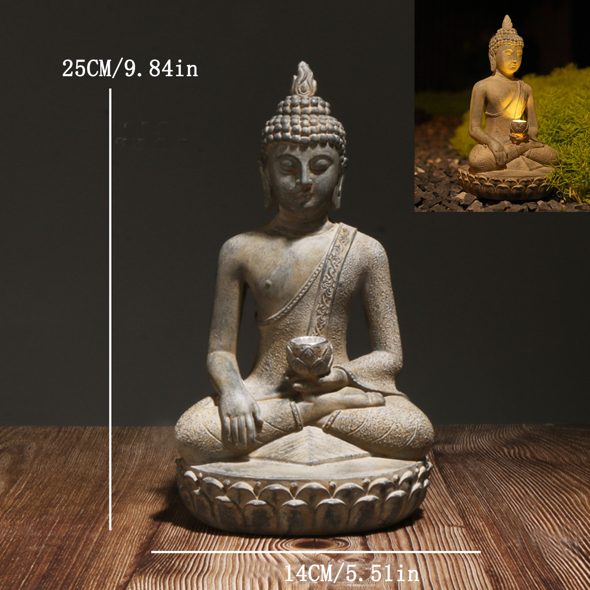 Статуя Будды, работающая от со – обзор и цена Resin Art India