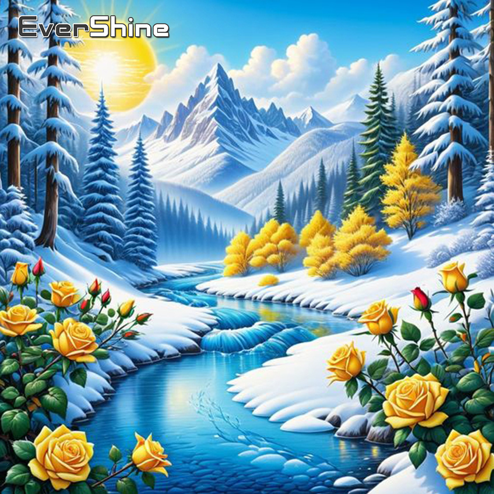 Evershine River Алмазная карти – обзор и цена Resin Art With Flowers