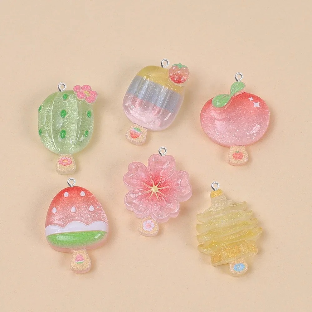 10 шт. милых летних подвесок и – обзор и цена Resin Art With Flowers